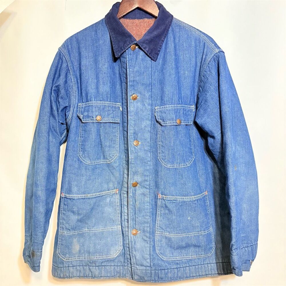 Vintage Big Mac Men’s Blue Denim Chore Jacket Workwear Size XL